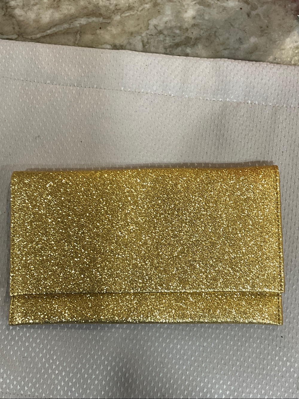 Rebecca Minkoff Gold Glitter Evening Clutch Wallet